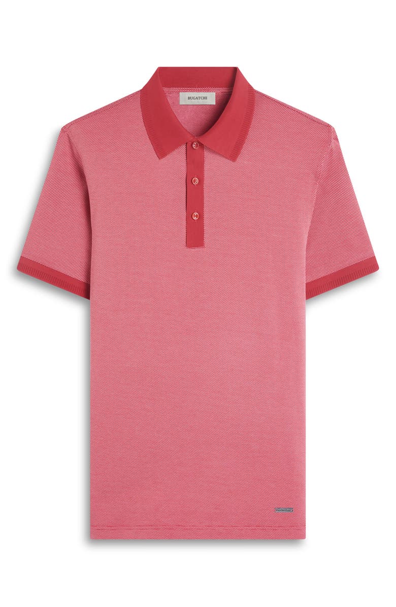 Bugatchi Tipped Cotton Piqué Polo, Alternate, color, Brick