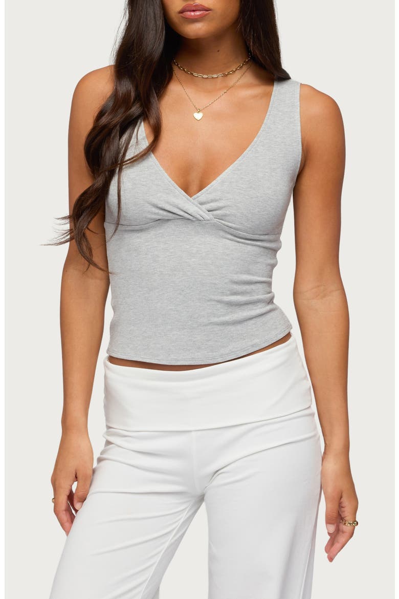 Lalisa V-Neck Tank, Main, color, LIGHT-GRAY-MELANGE