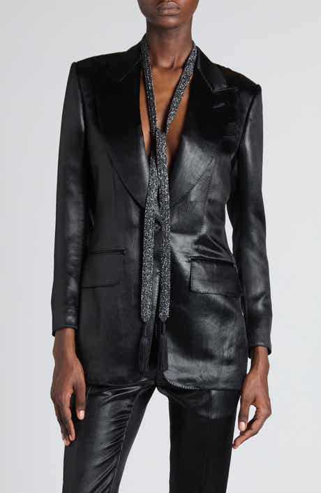 Bianca Single Breasted Liquid Satin Blazer
