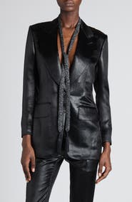 TOM FORD Bianca Single Breasted Liquid Satin Blazer