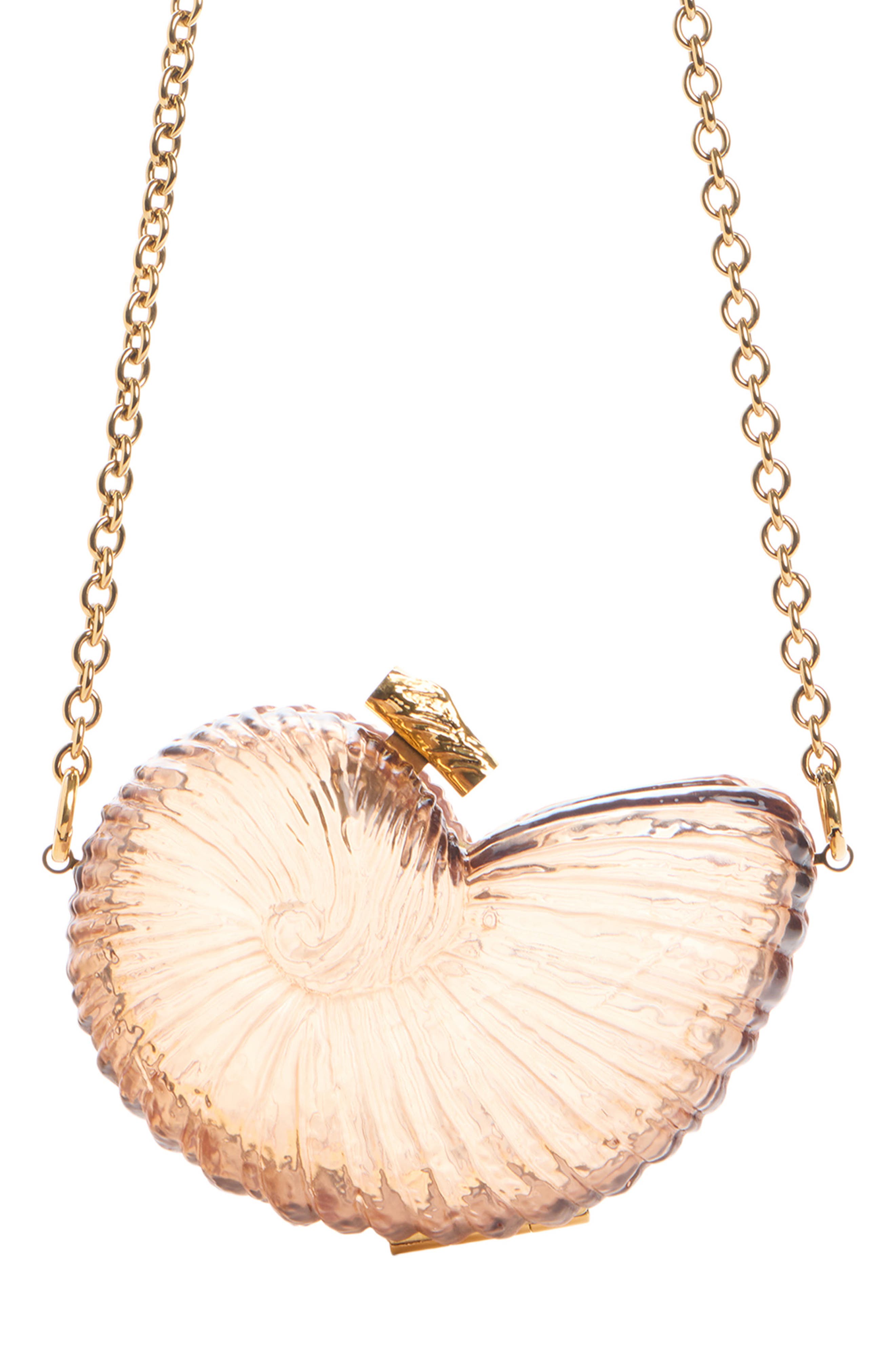 Chloé Sea Treasures Clutch, Main, color, Woodrose