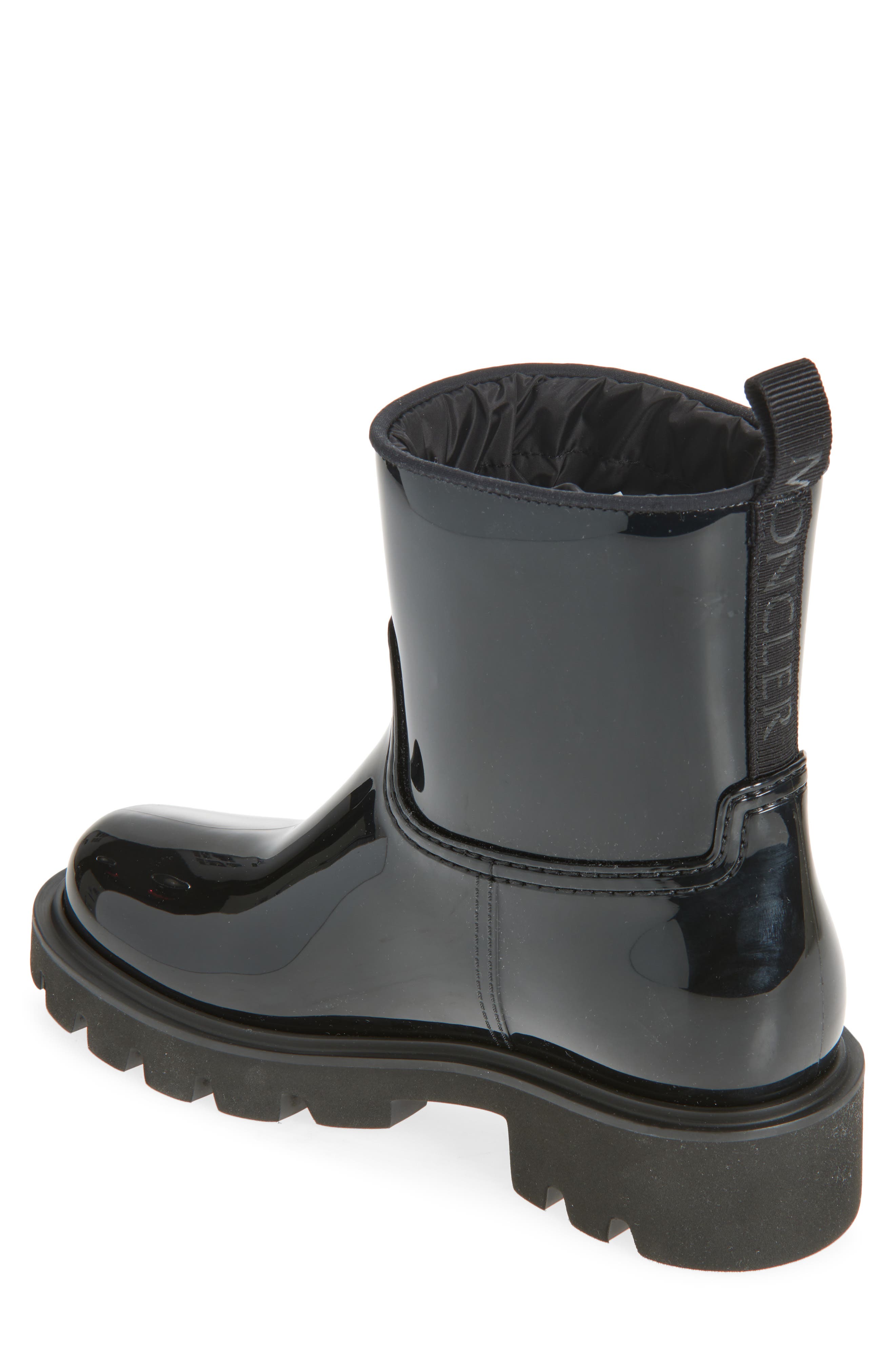 Moncler Kickstream Waterproof Rain Boot, Alternate, color, Black