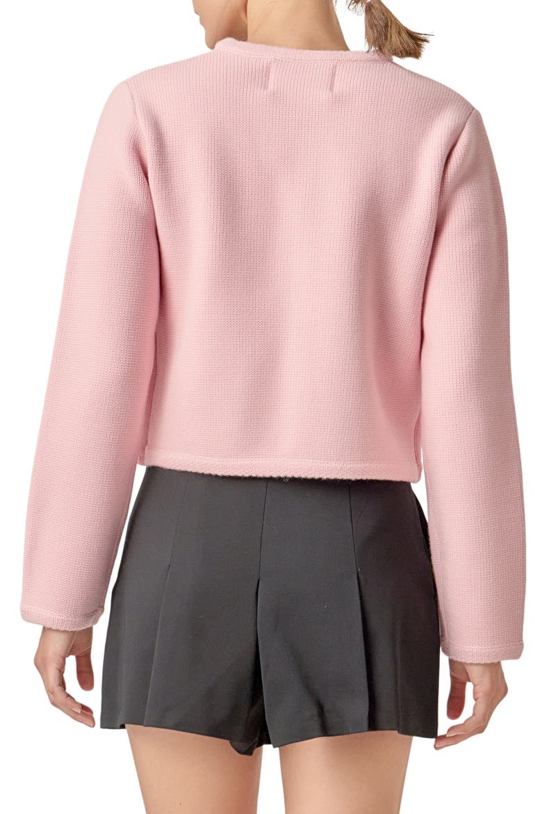 Round Hem Cardigan, Alternate, color, PINK