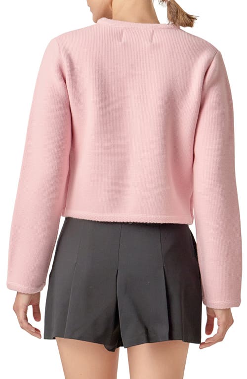 English Factory Round Hem Cardigan In Pink