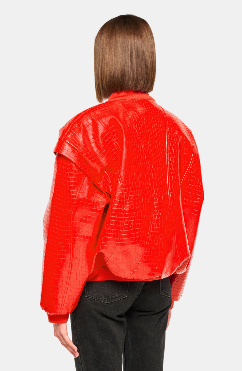 OW Collection VALENCIA Croc Bomber Jacket, Alternate, color,
