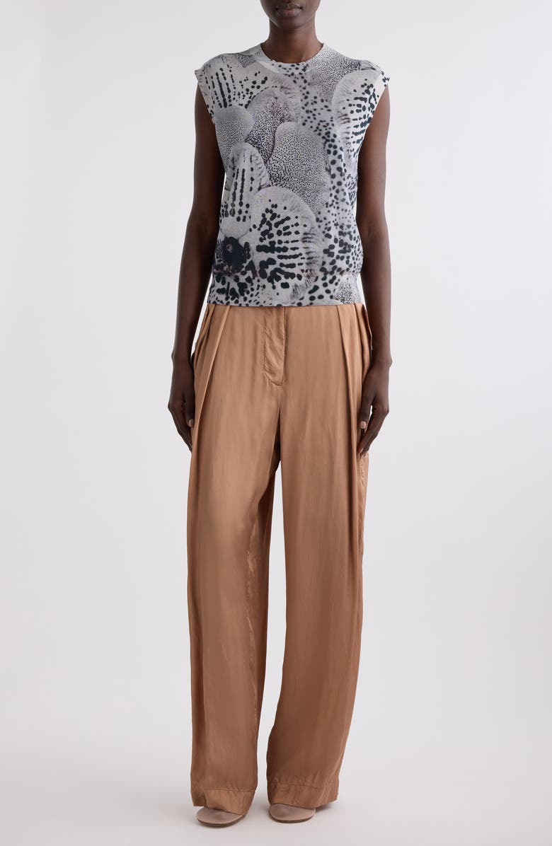 Dries Van Noten Tamara Leopard Orchid Sleeveless Cotton Blend Sweater, Alternate, color, 