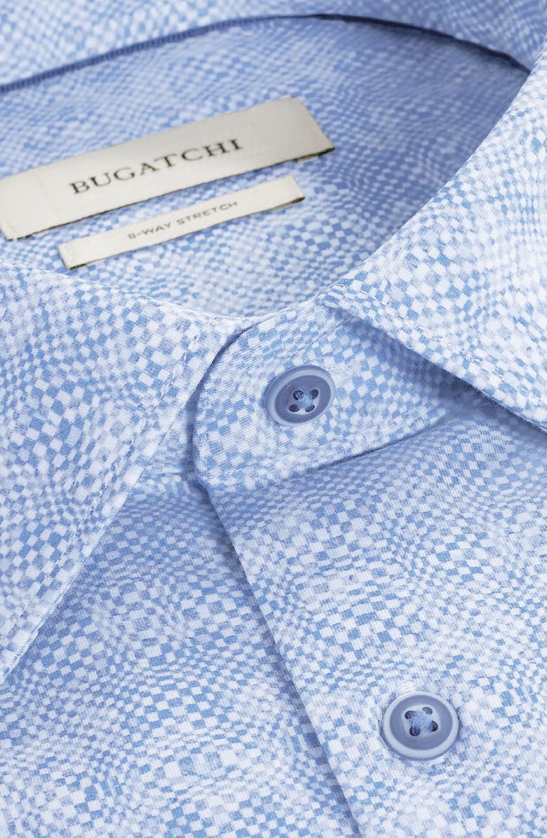 Bugatchi James OoohCotton<sup>®</sup> Optical Illusion Print Button-Up Shirt, Alternate, color, Air Blue