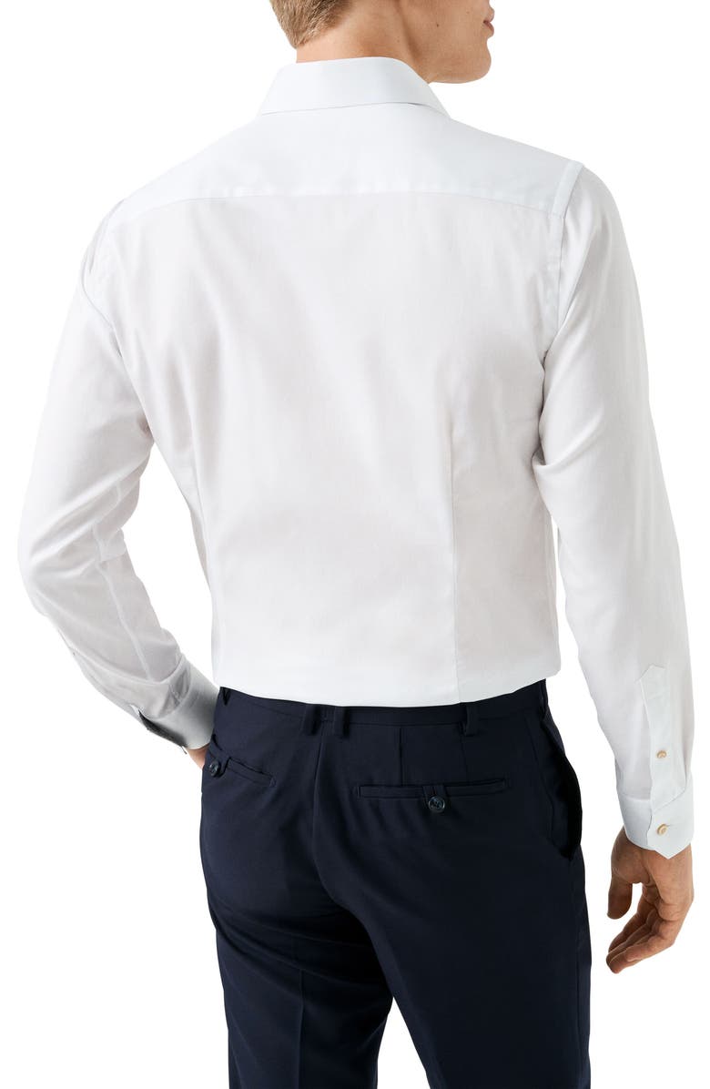 Eton Slim Fit Solid Shirt with Medallion Detail, Alternate, color, White