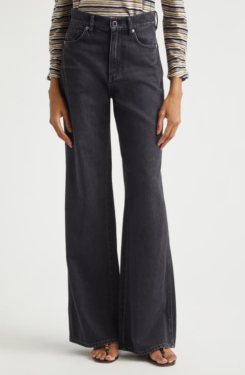 Kasey Wide Leg Jeans (Washed Onyx)