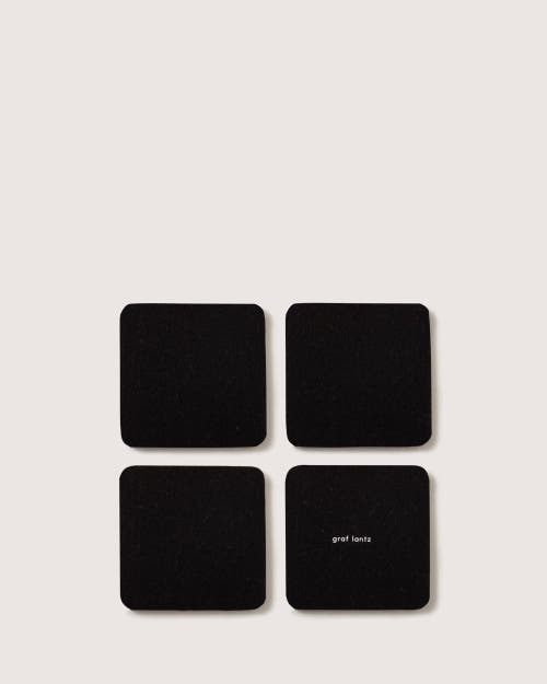 Graf & Lantz Graf Lantz Bierfilzl Merino Wool Square Coaster Multi 4 Pack In Black