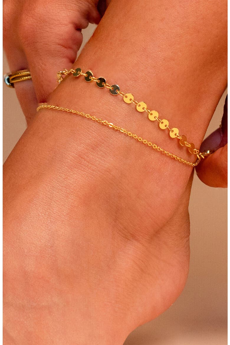 Eliana Layered Disc Chain Anklet, Alternate, color, GOLD