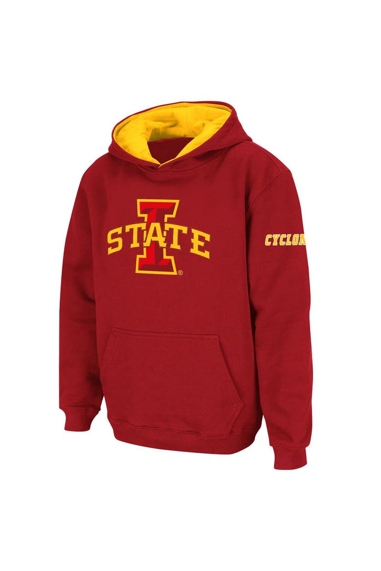 Youth Stadium Athletic Cardinal Iowa State Cyclones Big Logo Pullover Hoodie, Main, color, Cardinal