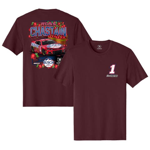 Men's Trackhouse Racing Team Collection Maroon Ross Chastain Busch Light Apple Car T-Shirt