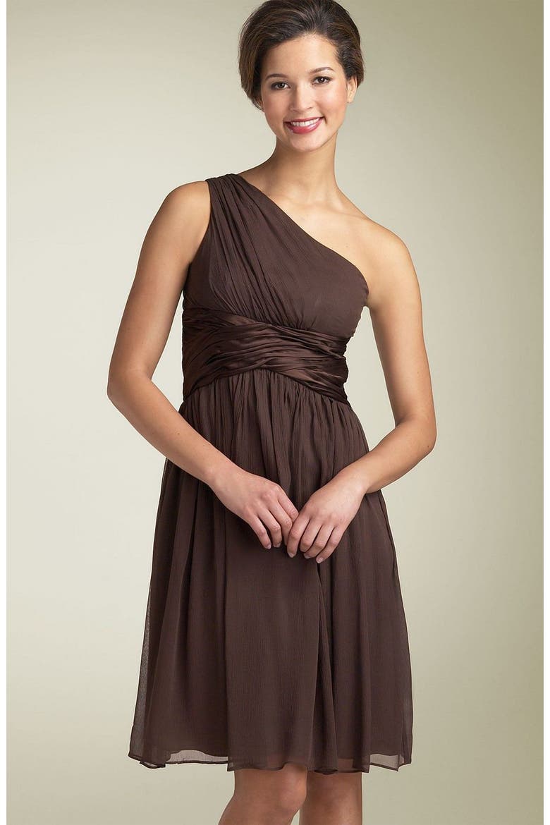 One Shoulder Silk Dress, Main, color, ELM