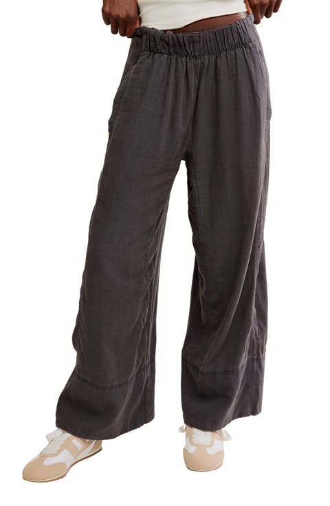 Days End Pull-On Linen Blend Wide Leg Pants