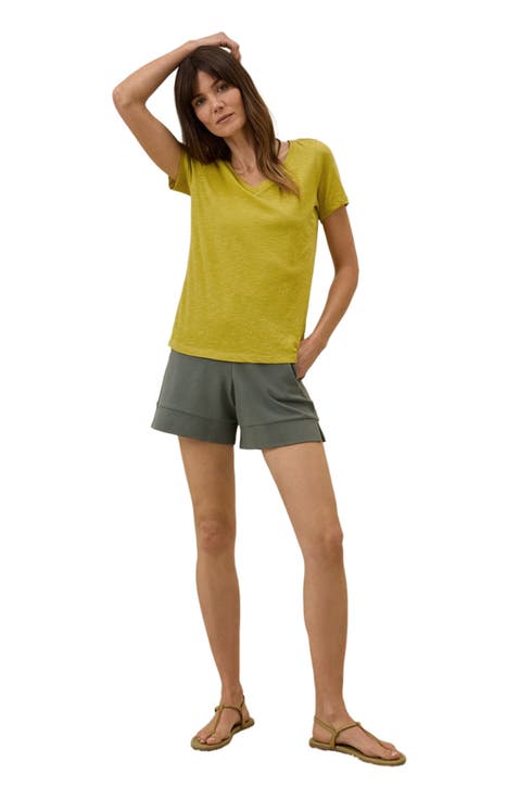 Organic Cotton Featherweight Slub V-Neck Tee