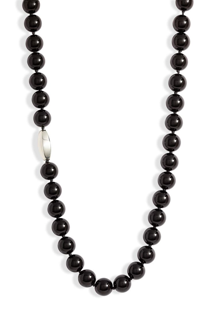 Stone Bead Necklace, Main, color, BLACK ONYX