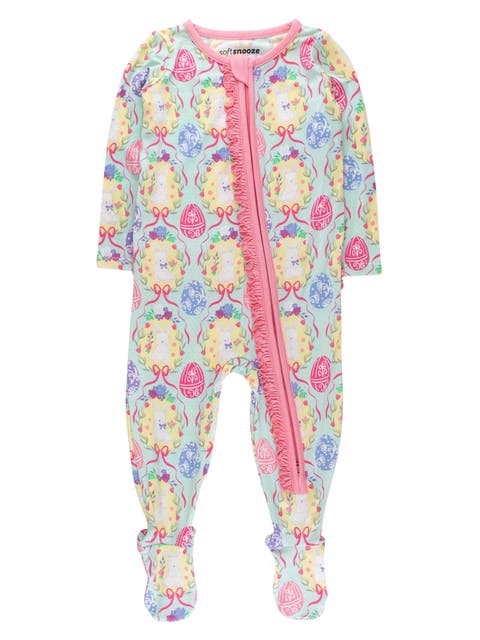 SoftSnooze Ruffle One Piece Footie Pajama