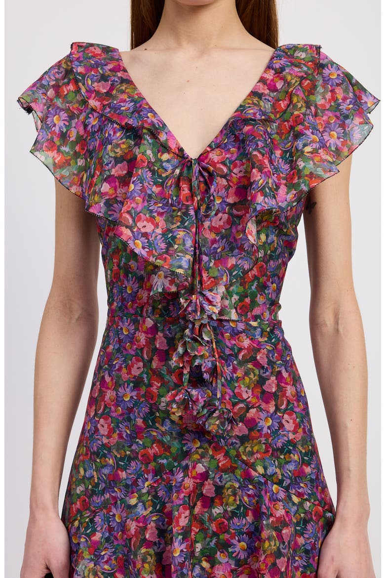 Naomi Ruffle Maxi Dress, Alternate, color, PURPLE MULTI