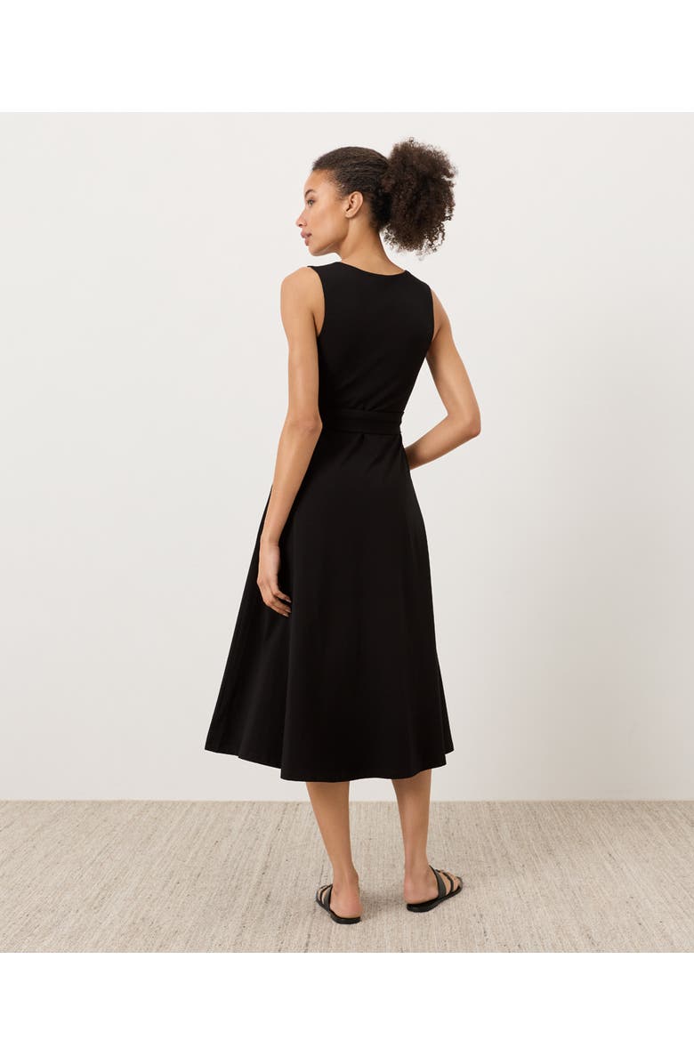 Pact Fit & Flare Easy V-Neck Dress Made With Organic Cotton, Alternate, color, Black