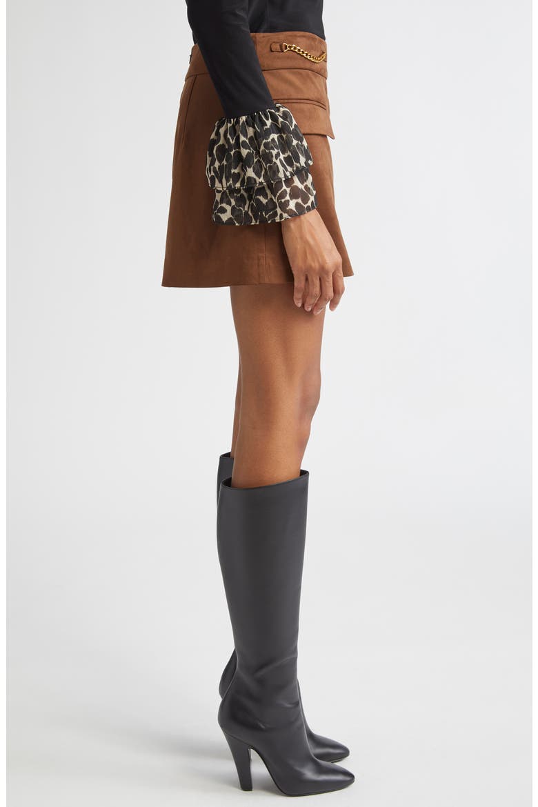 Martha Chain Detail Miniskirt, Alternate, color, COFFEE