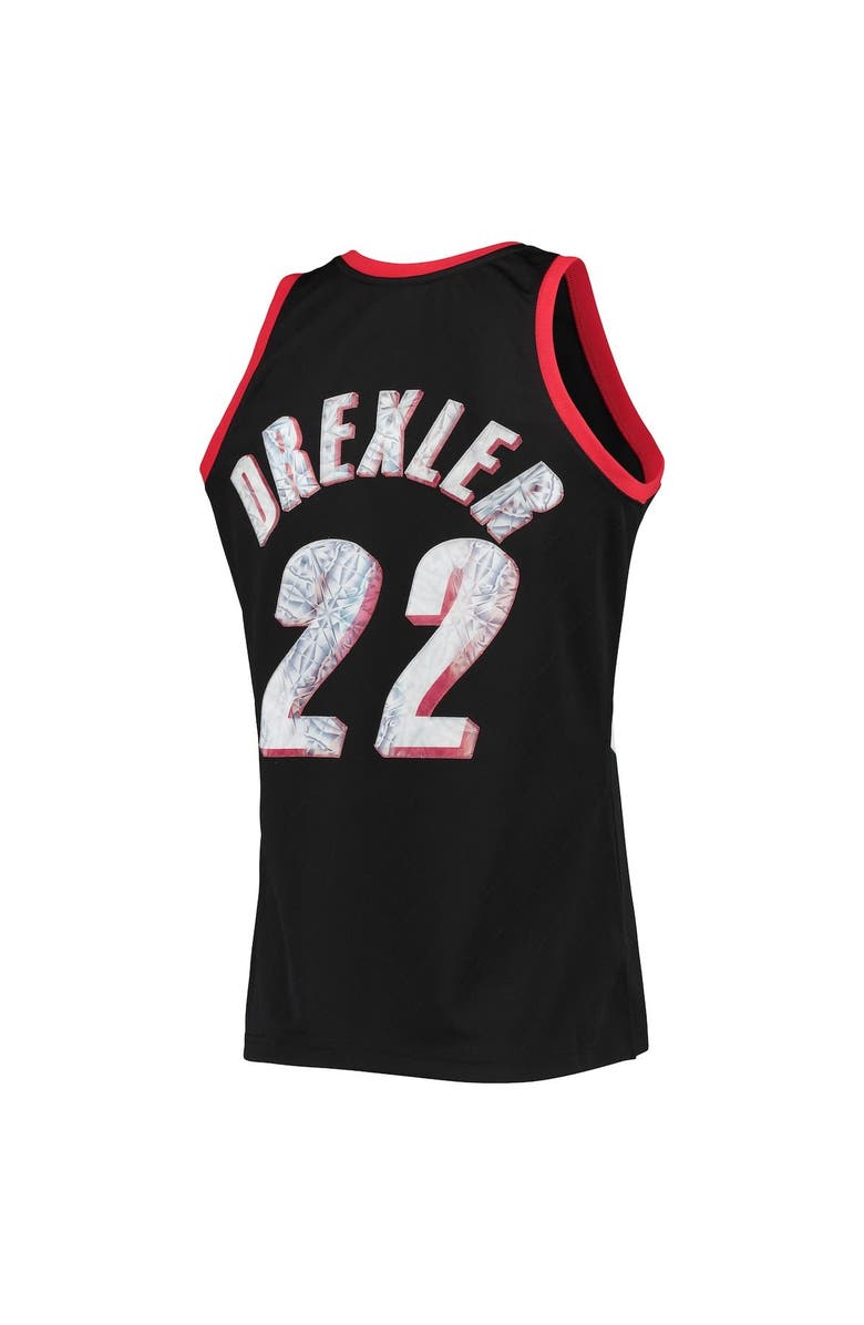 Mitchell & Ness Men's Mitchell & Ness Clyde Drexler Black Portland Trail Blazers 1991/92 Hardwood Classics NBA 75th Anniversary Diamond Swingman Jersey, Alternate, color, 
