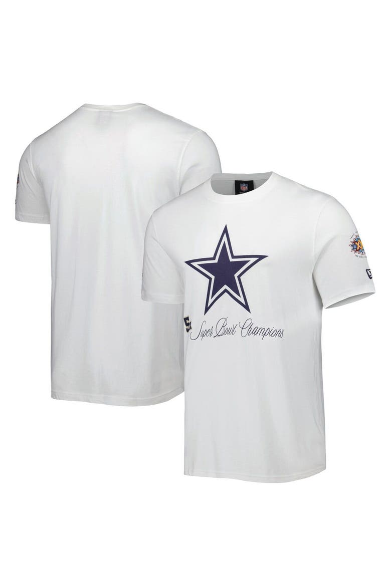 Men's New Era White Dallas Cowboys 5x Super Bowl Champions T-Shirt, Main, color, White