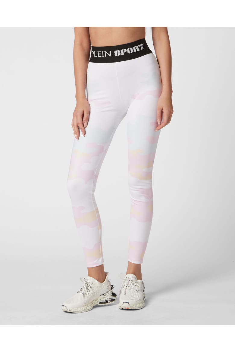 Jogging Cutting Leggings Camouflage Women, Main, color, white/multicolored