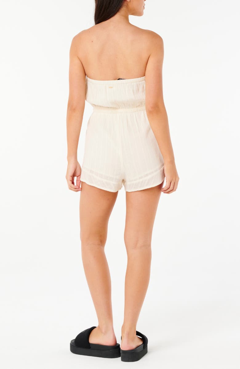 Rip Curl Neon Isles Strapless Cotton Romper, Alternate, color, Bone