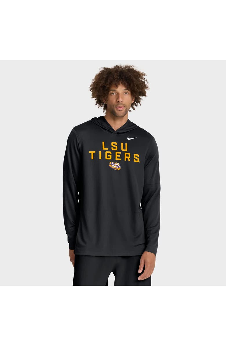 Nike Men's Nike Black LSU Tigers 2025 Sideline Performance Long Sleeve Hoodie T-Shirt, Main, color, Black