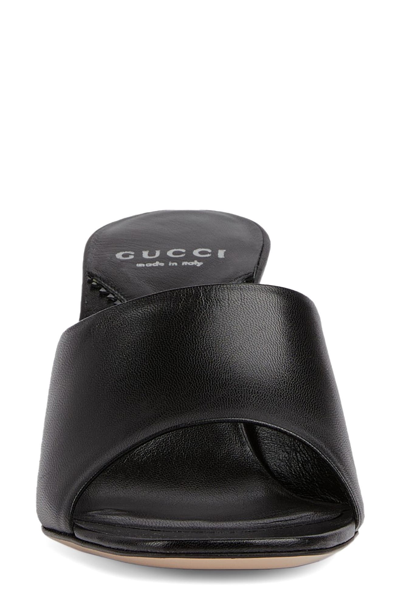 Gucci Bella GG Heel Slide Sandal, Alternate, color, Black