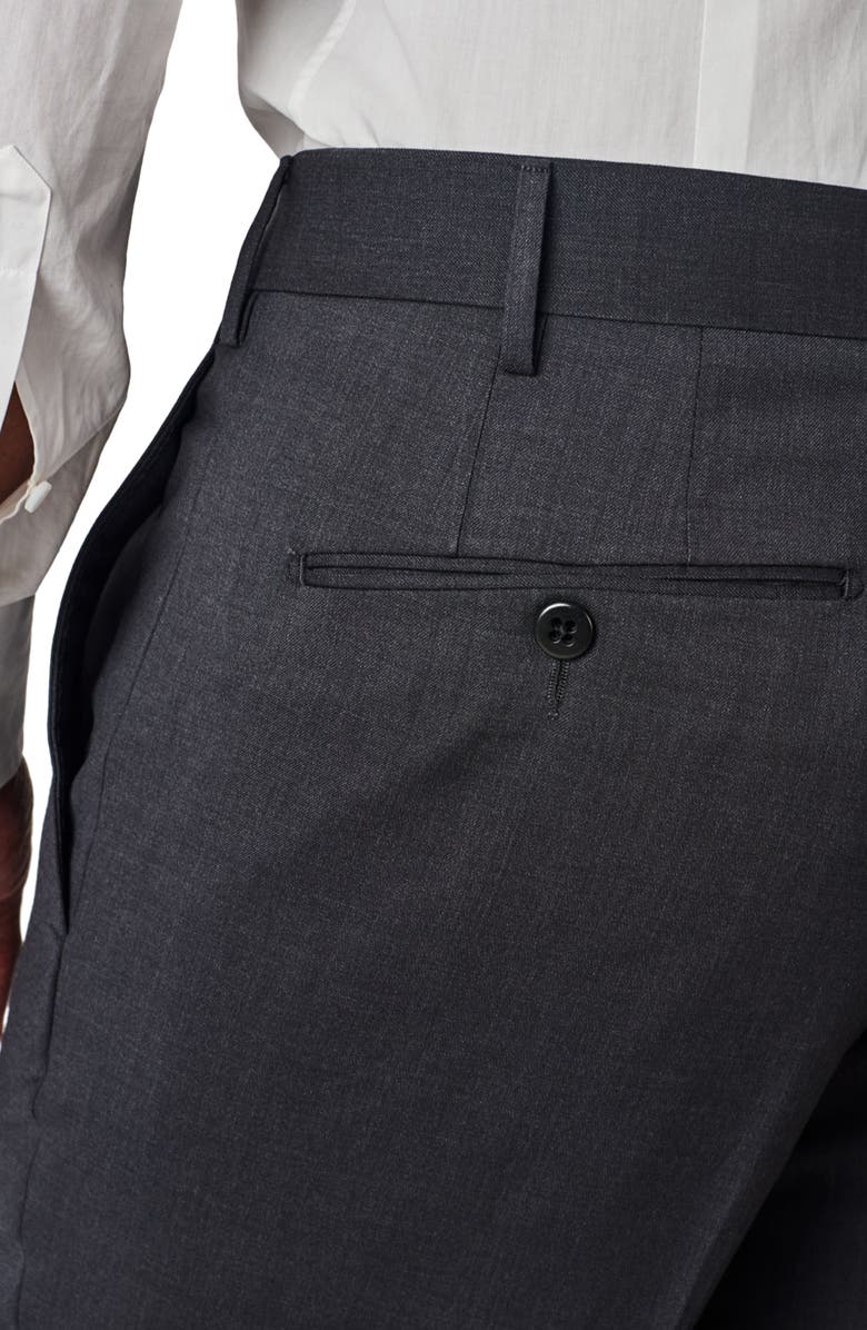 Zanella Parker Flat Front Solid Stretch Wool Trousers, Alternate, color, 