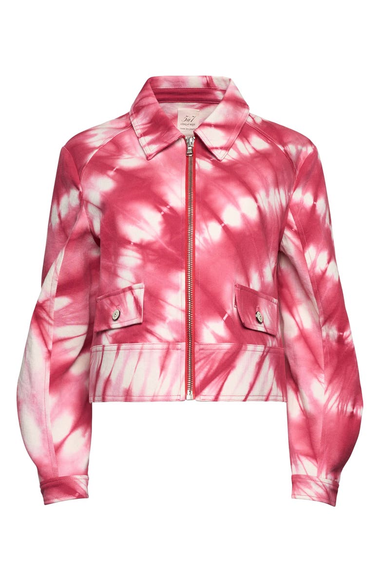 Cinq à Sept Harriet Tie Dye Stretch Cotton Jacket, Alternate, color, Goji Berry/ White