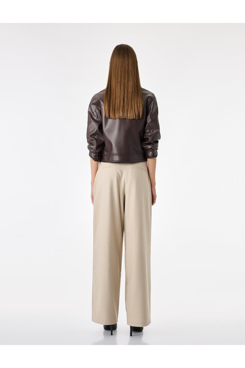 Wide Leg Tailored Trousers with Belt, Alternate, color, BEIGE