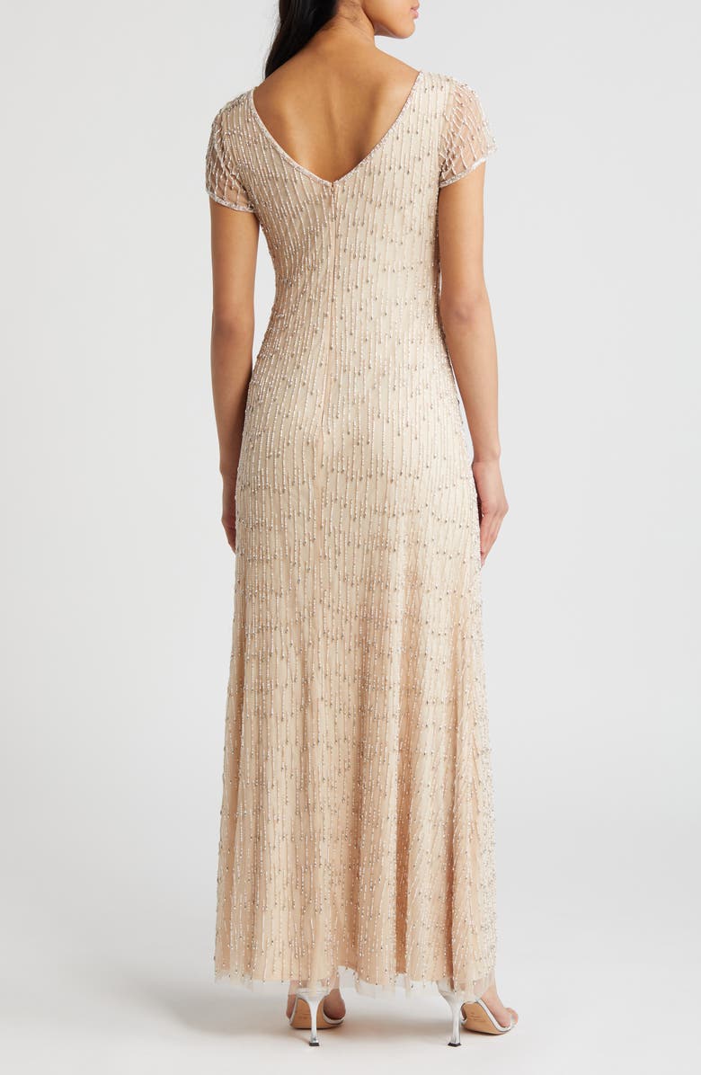 Pisarro Nights Beaded Gown, Alternate, color, Blush 610