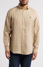 Polo Ralph Lauren Solid White Linen Button-Down Shirt