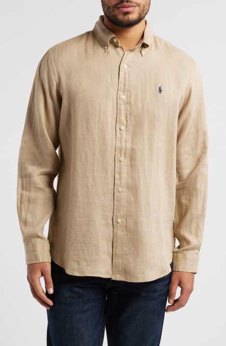 Polo Ralph Lauren Solid White Linen Button-Down Shirt