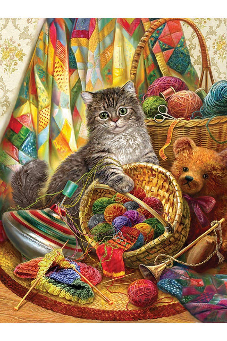 Kitten and Wool 1000 piece Jigsaw Puzzle for Adults, Alternate, color, Multicolor