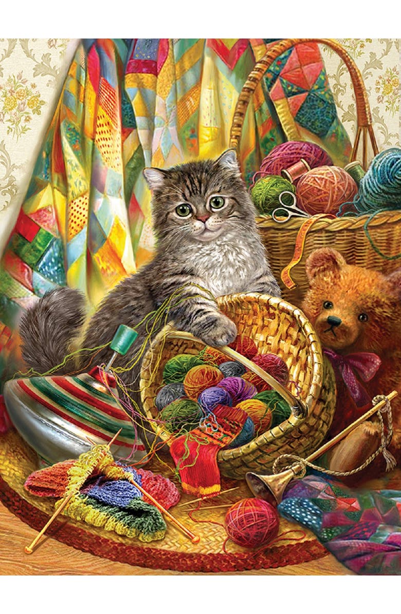 Sunsout Kitten and Wool 1000 piece Jigsaw Puzzle for Adults, Alternate, color, Multicolor