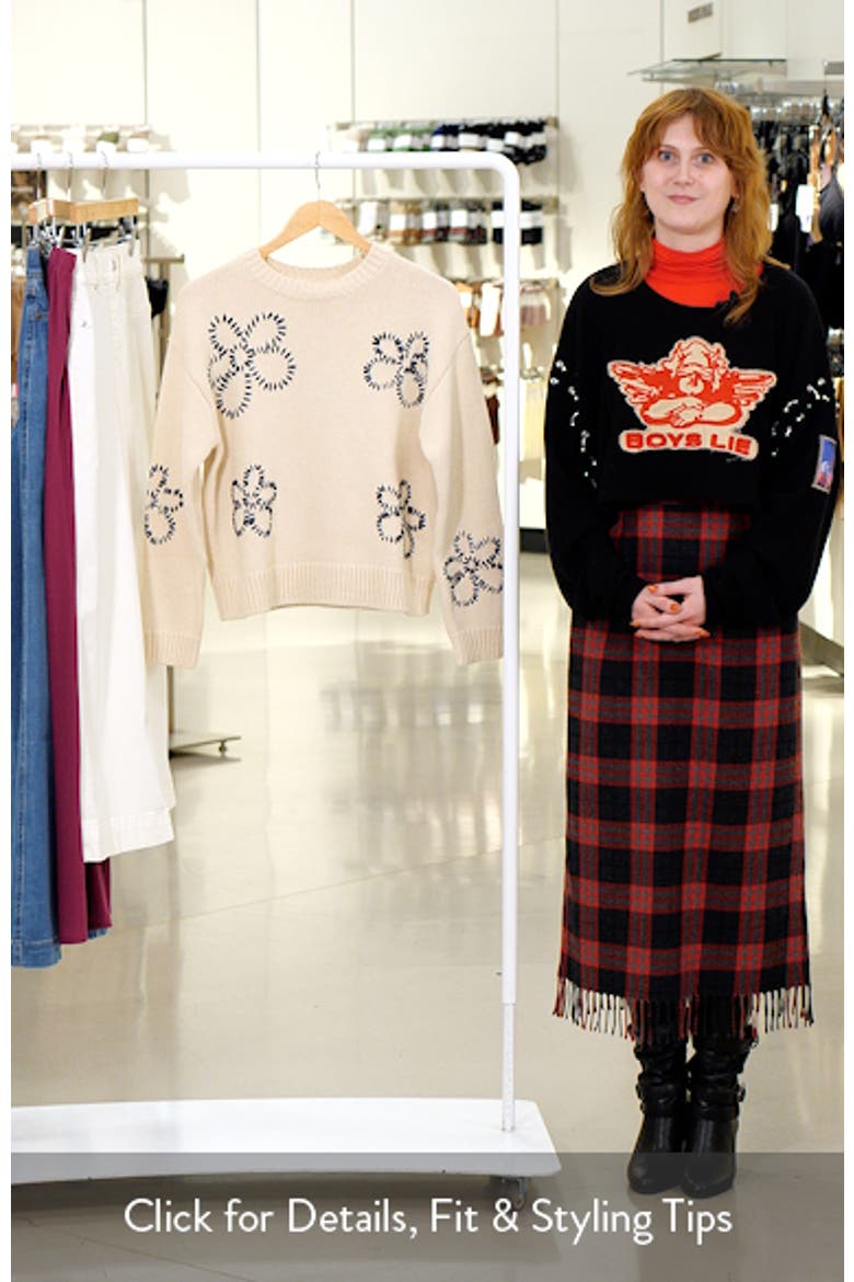 Zoey Floral Stitch Sweater video