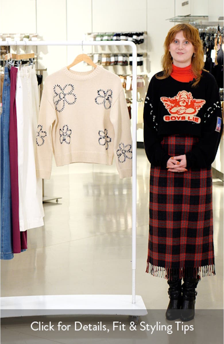 Zoey Floral Stitch Sweater, sales video thumbnail