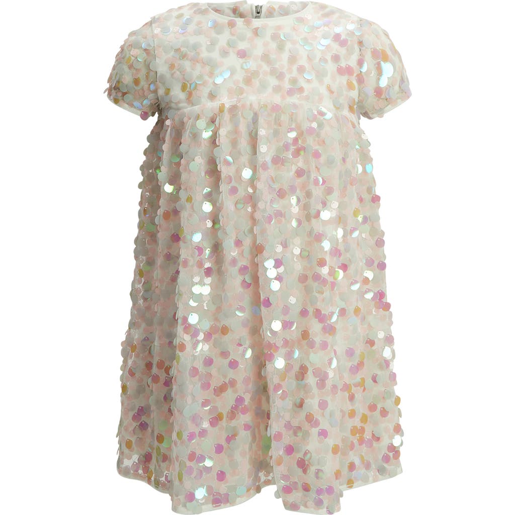 Bardot Junior Kids' Tiered Sequin Dress in Pink Icing