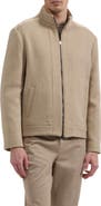 Bugatchi Wool Blend Mock Neck Zip Jacket