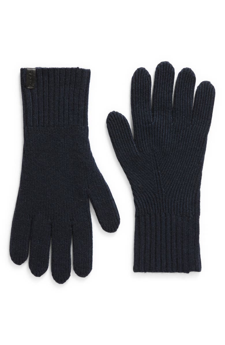 Vince Shaker Stitch Wool & Cashmere Gloves, Main, color, 410Nvy