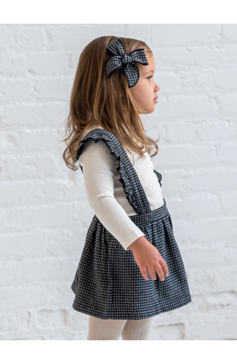 Kendi Ammie Organic Flannel Skirt with Ruffle Suspenders, Alternate, color, Houndstooth