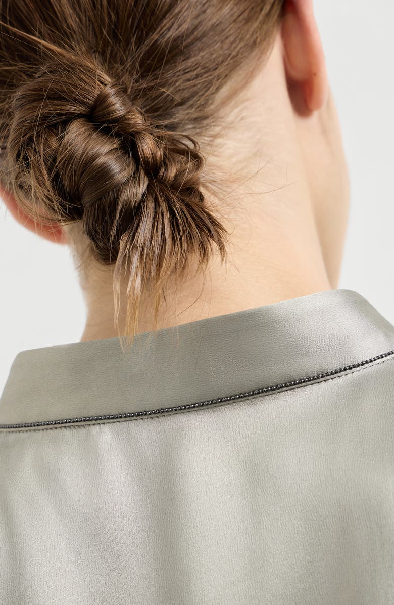 Brunello Cucinelli Mandarin-collar shirt, Alternate, color, Olive