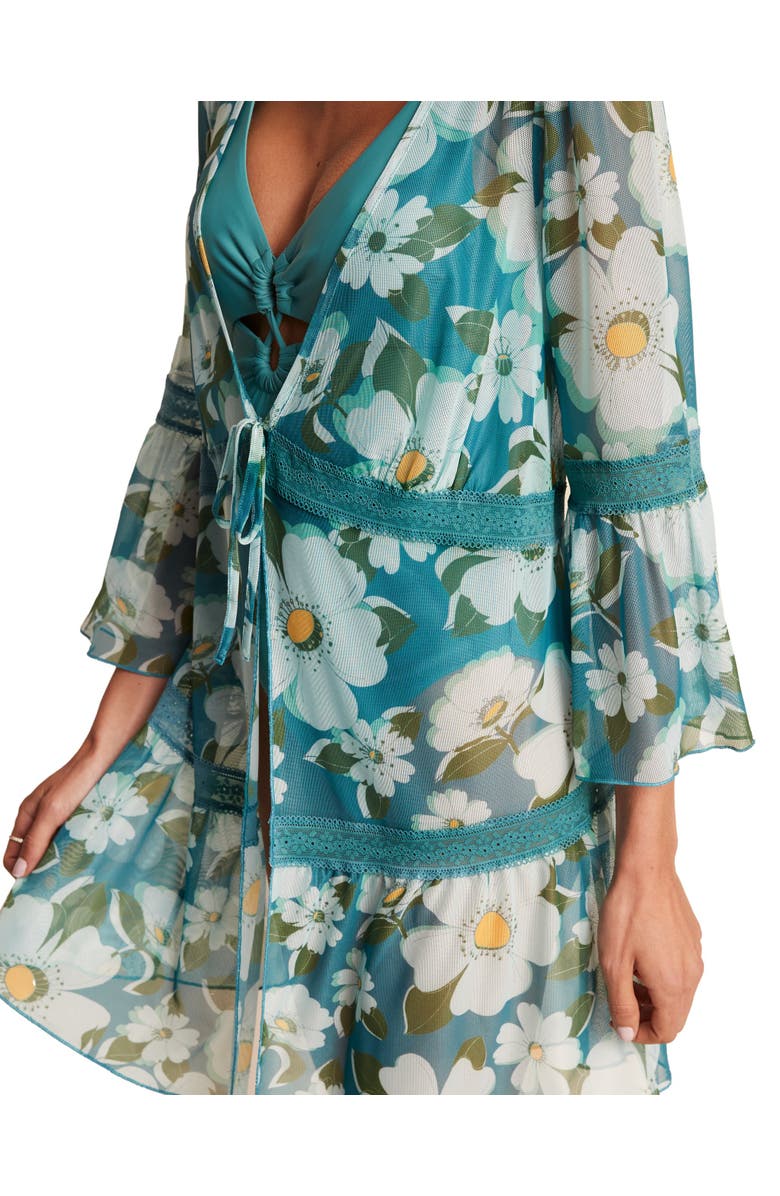 Adore Me Soren Swimwear Cover Up Top, Alternate, color, Floral Blue