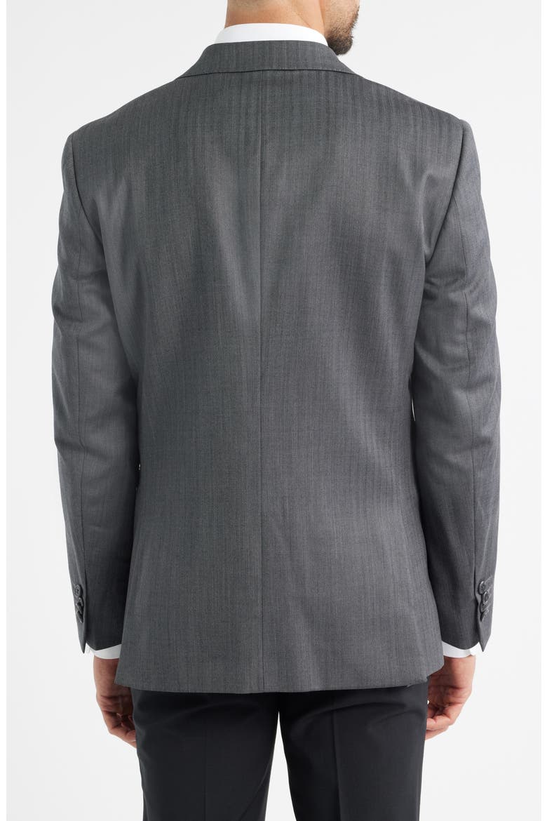 Modern Fit Grey Wool Blend Herringbone Sport Coat, Alternate, color, GREY
