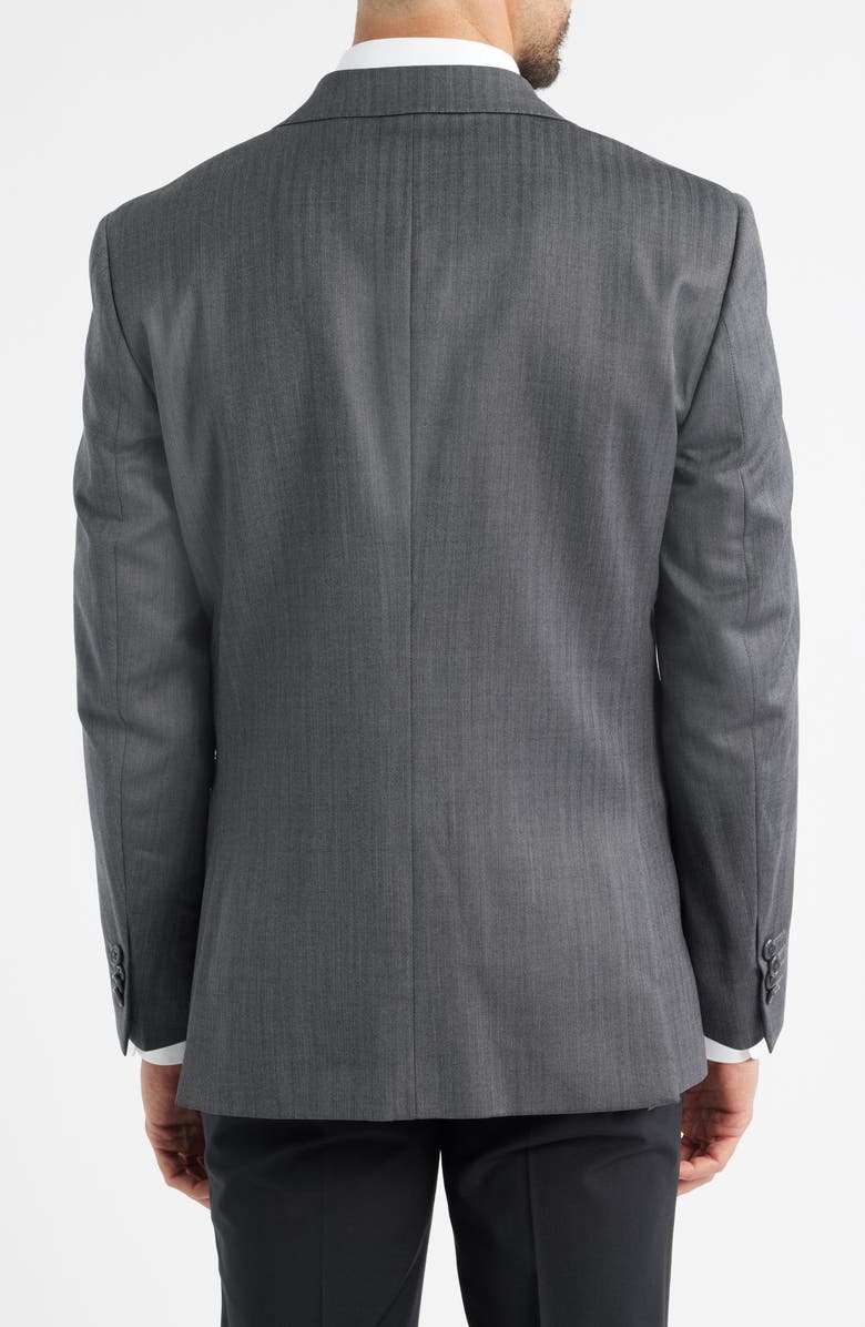 DANIEL HECHTER Modern Fit Grey Wool Blend Herringbone Sport Coat, Alternate, color, Grey