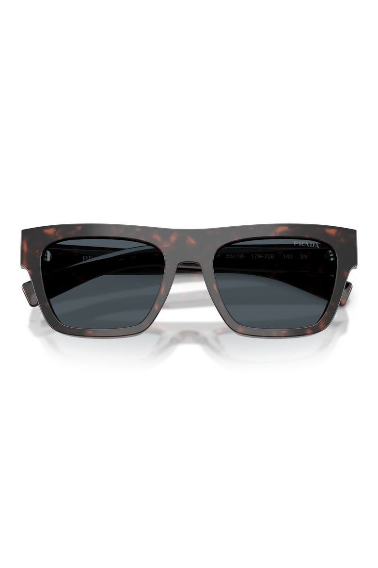 55mm Rectangular Sunglasses, Alternate, color, ROOT HAVANA / DARK GREY